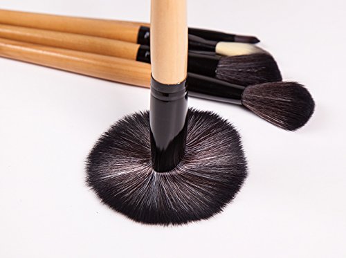 Maquillali Set profesional de 24 piezas brochas para maquillaje (Madera Original), Mejor regalo para Mamá