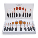 Maquillali Nuevo diseño Brocha Oval Profesional de Maquillaje con Mangos (Semi Golden).