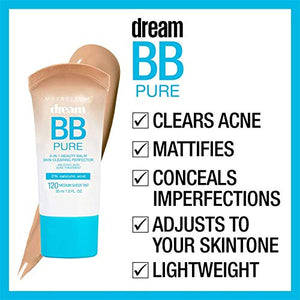 Maybelline Makeup Dream Pure BB Cream, Medium/Deep Skintones, BB Cream Face Makeup, 1 fl oz
