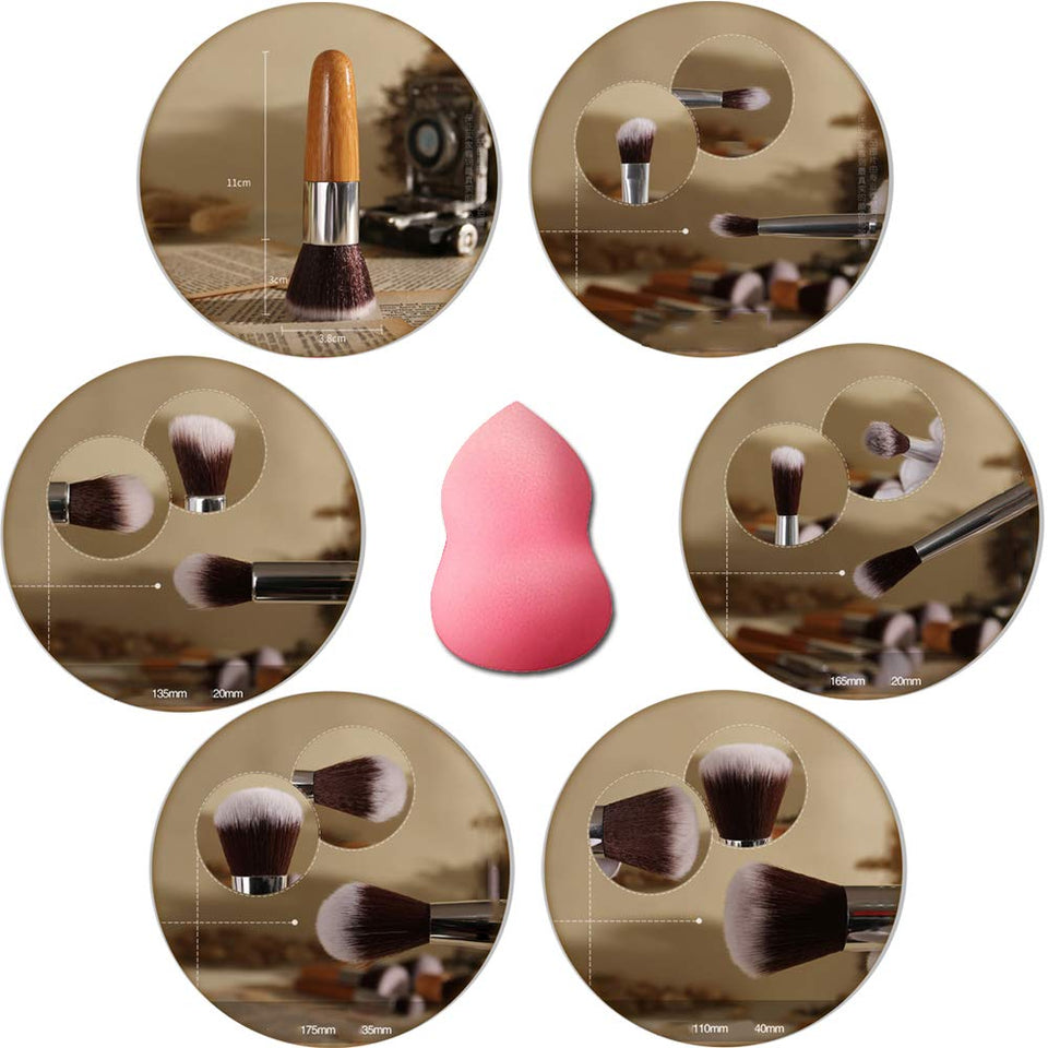 okasis Pinceles de maquillaje, Kit de brochas de maquillaje profesional de 12 piezas set,Base Maquillaje Professional,Suaves Brochas de maquillaje con bolsa de almacenamiento (12 Piezas)