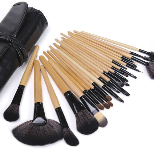 Maquillali Set profesional de 24 piezas brochas para maquillaje (Madera Original), Mejor regalo para Mamá