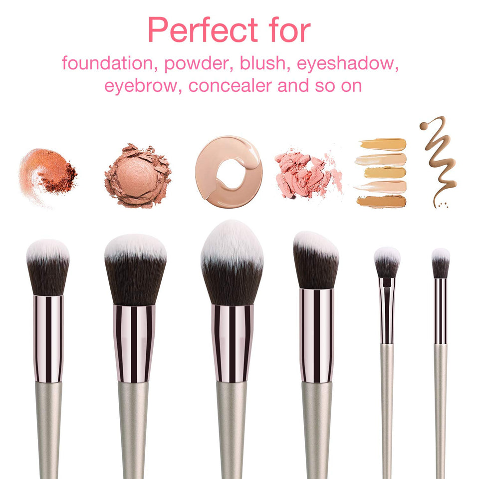VACNITE Set de Brochas Maquillaje Profesional 9 Piezas