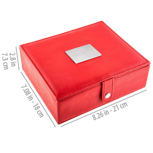 SHANY Vanity Vox 15 Piece Premium Cosmetics Brush Set with Stylish Storage Box and Stand, Red