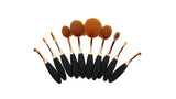 Maquillali Nuevo diseño Brocha Oval Profesional de Maquillaje con Mangos (Semi Golden).