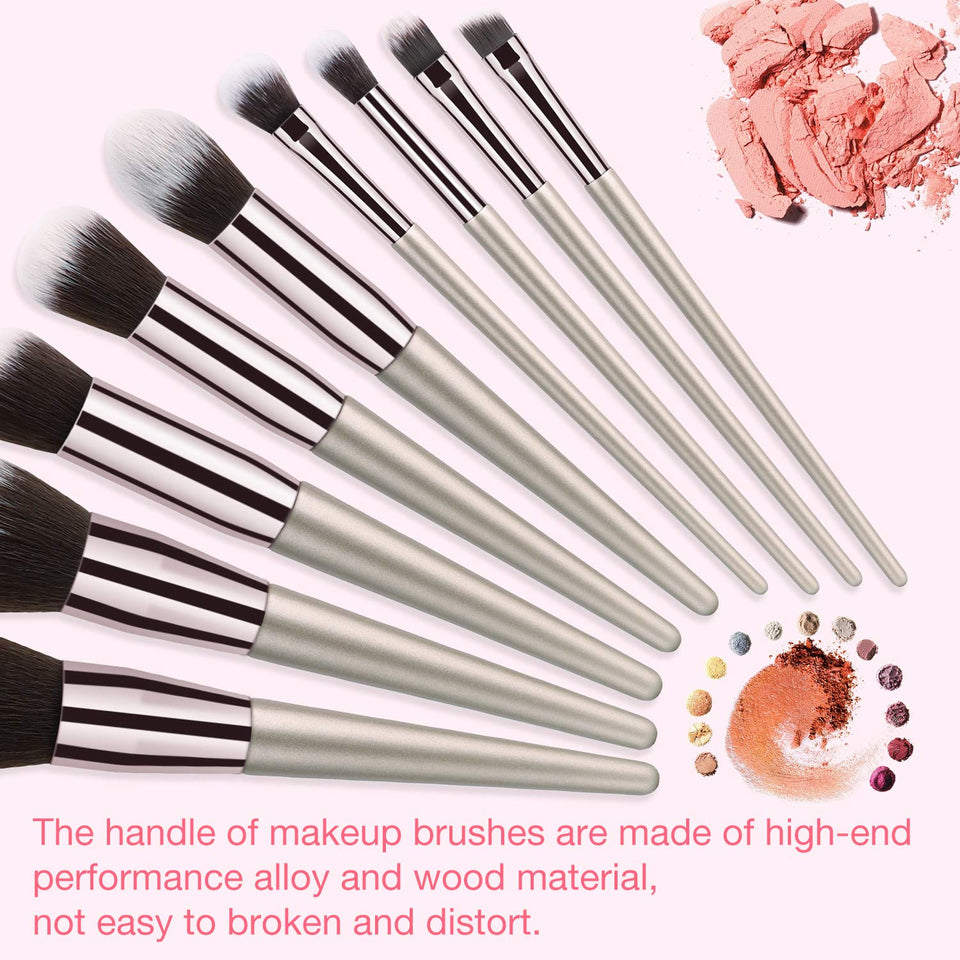 VACNITE Set de Brochas Maquillaje Profesional 9 Piezas
